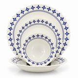 Danny Home 24 Pcs Premium Dinner Set – Royal Blue Floral